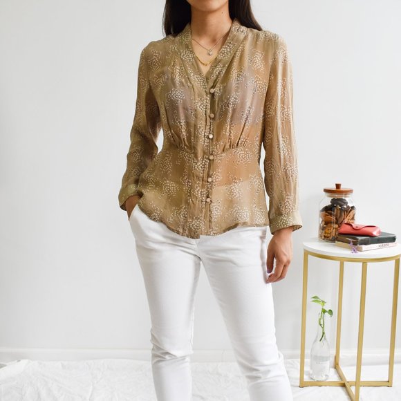 Vintage Pure European Silk Blouse Top - Picture 4 of 4
